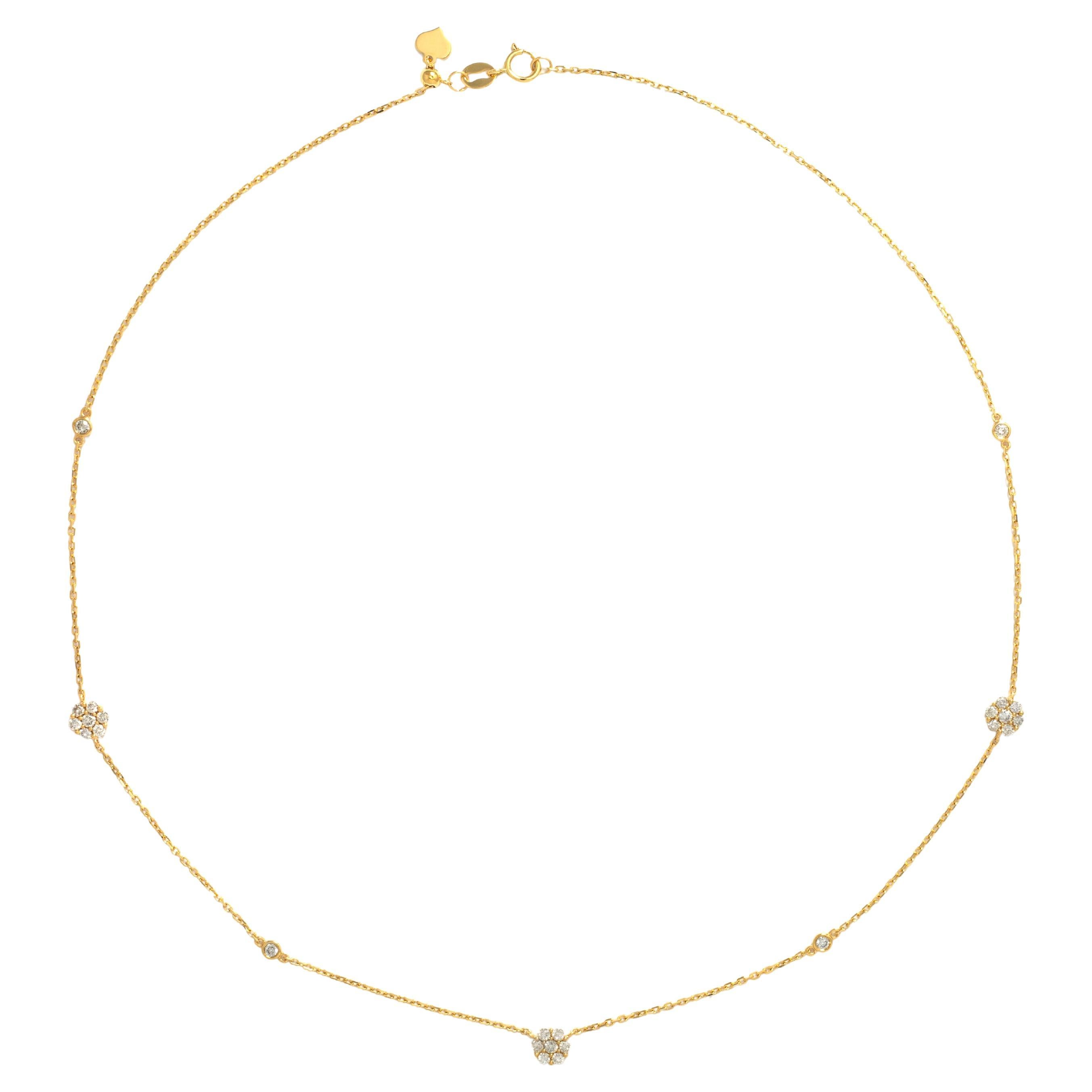 Halskette aus 18 Karat Gelbgold mit Diamant