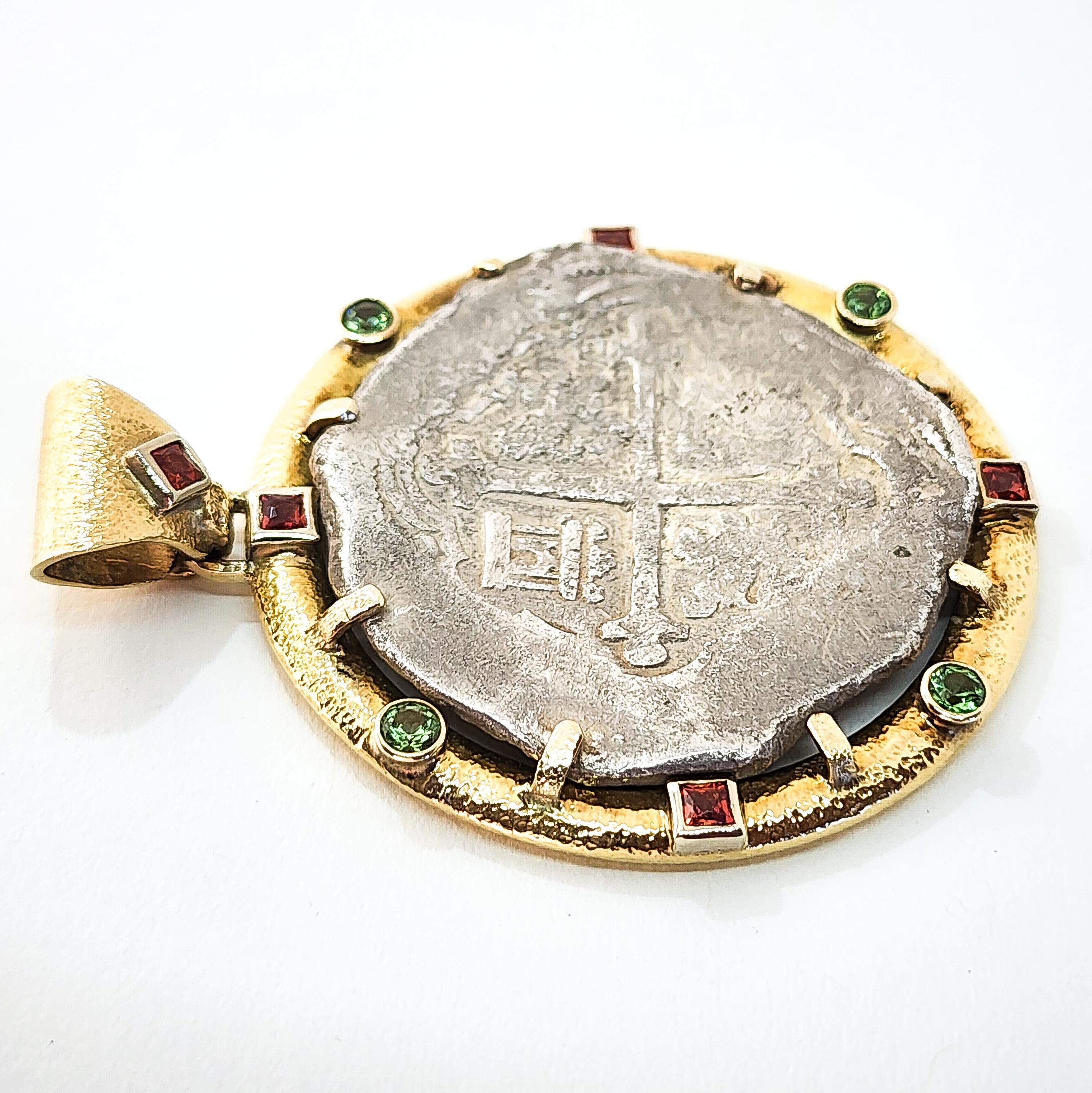 Collier en or jaune 18 carats Gems Da Gama Treasure certifié « Shipwreck Silver Coin »  en vente 10