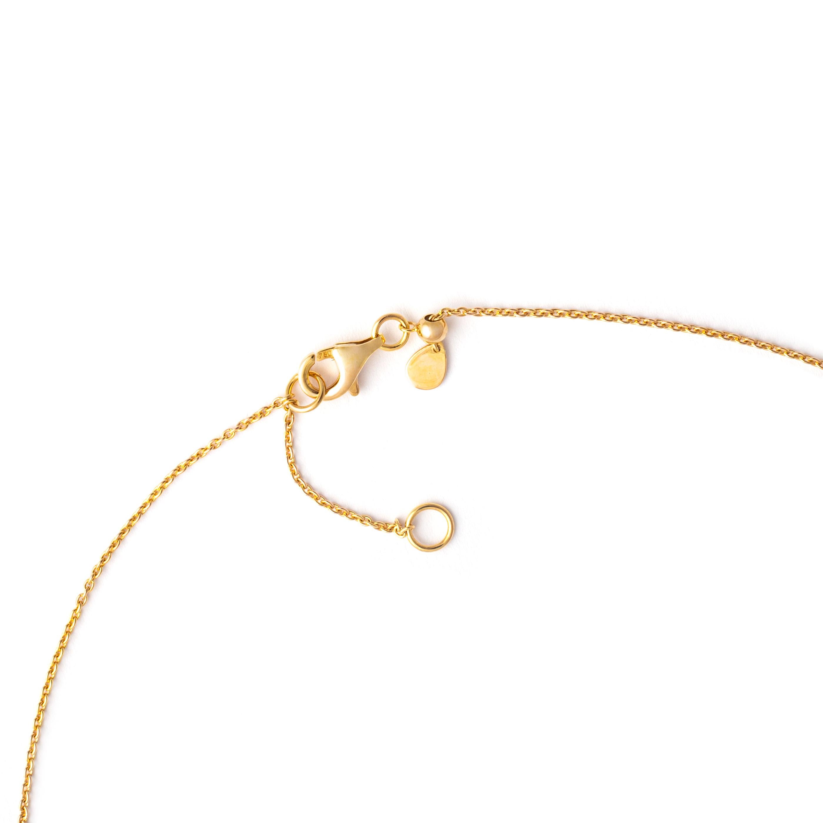 Necklace 18K Yellow Gold Natural Diamond In New Condition For Sale In Geneva, CH