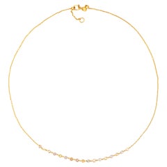 Halskette 18 Karat Gelbgold Natürlicher Fancy Farbe Diamant