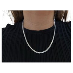 Collier tennis en or 18 carats avec diamants ronds 15,06 carats