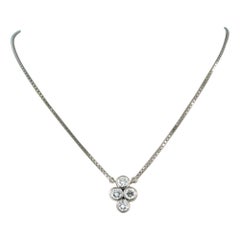 Necklace adn pendant with brilliant cut diamonds up to 0.65ct 14k gold 3.5 grams