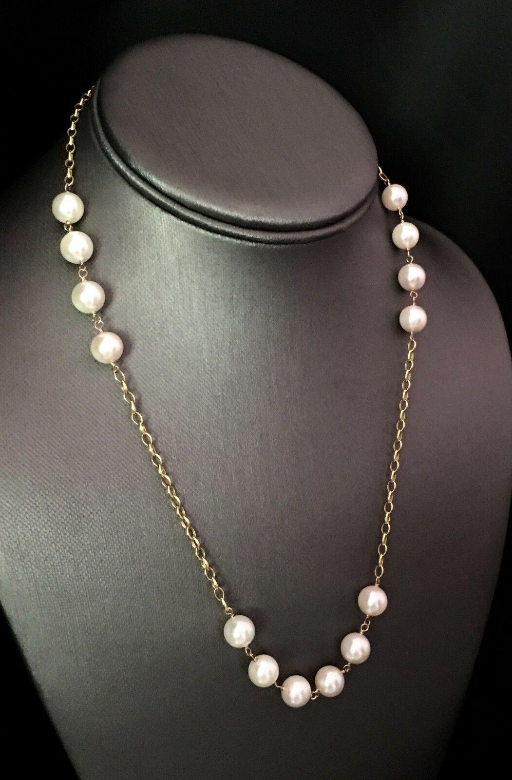 Necklace Akoya Pearl 14k Gold Women Certified For Sale 1