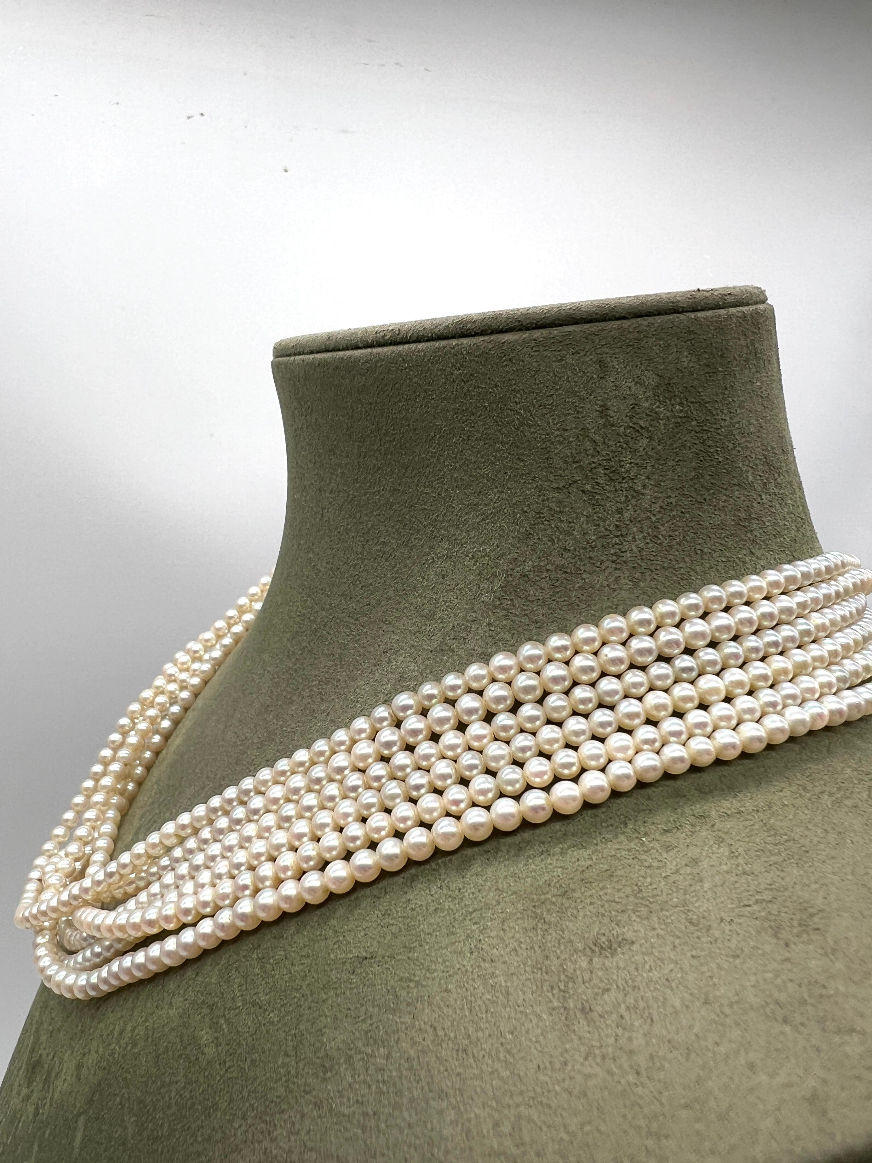 Baroque Necklace Akoya Pearls Yellow Gold 18 carat For Sale