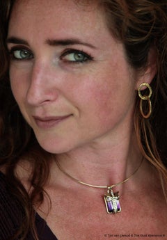 Necklace Ametrine and diamonds "Amsterdam"