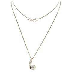 Collar y colgante de estilo Art Nouveau con diamantes de hasta 0,60 ct, en oro blanco de 14k