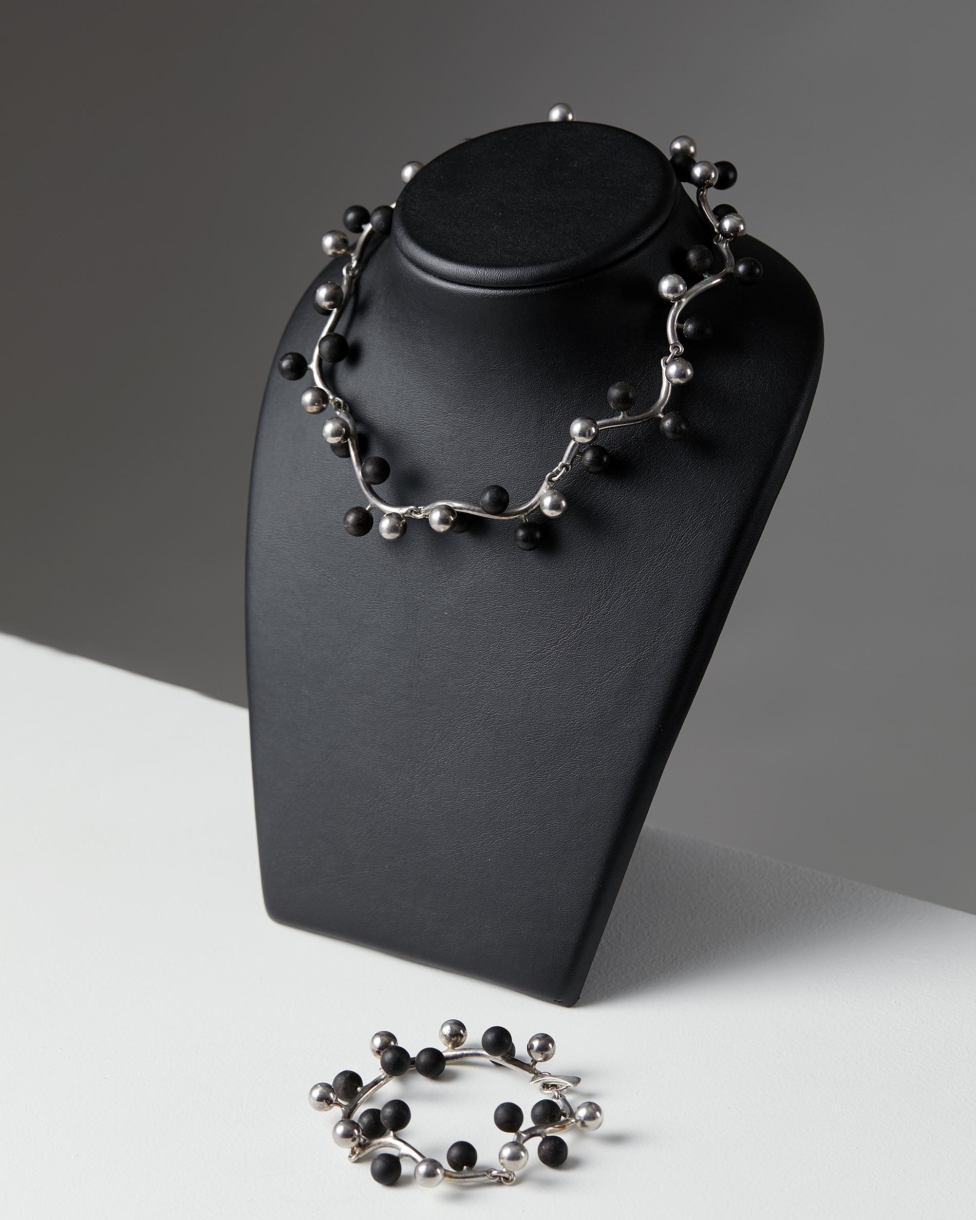 Modern Necklace and Bracelet, Anonymous, Sweden, 1950s