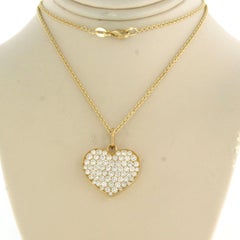 Necklace and hartshaped pendant with brilliant cut diamonds 1.50ct 18k gold