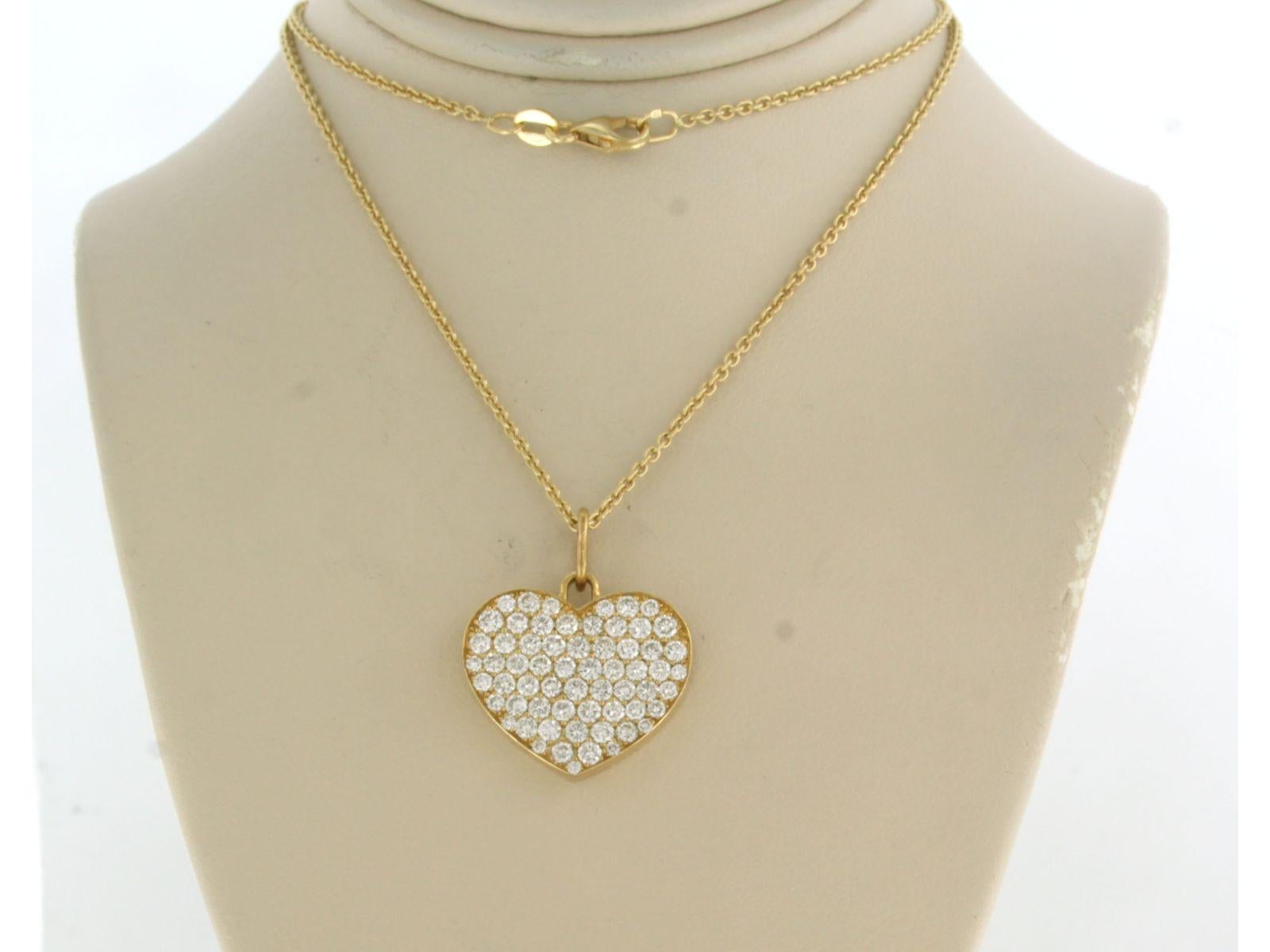 Taille brillant Collier et pendentif en forme de harpe avec diamants taille brillant 1,50ct or 18k en vente