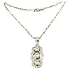 Collier et pendentif diamants taille brillant jusqu'à 0,89ct or 18k 10,3 grammes