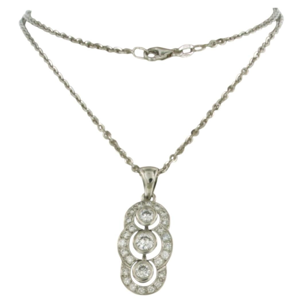 Necklace and pendant brilliant cut diamonds up to 0.89ct 18k gold 10.3 grams