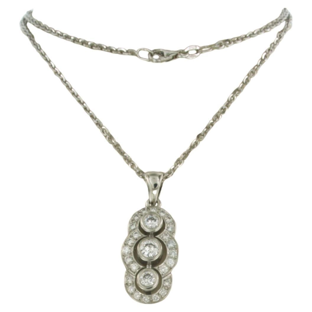 Necklace and pendant brilliant cut diamonds up to 0.89ct 18k white gold