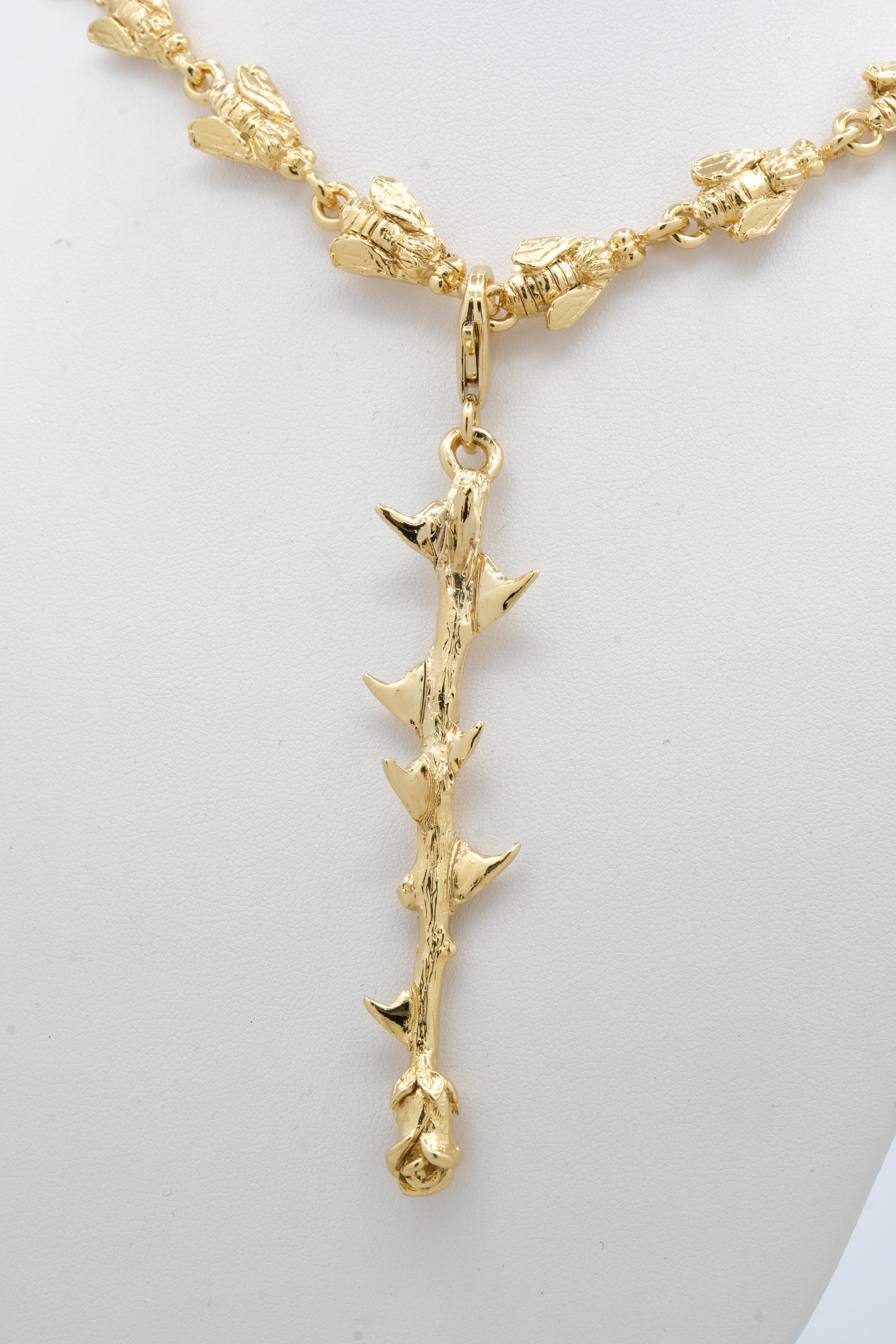 Contemporary Necklace and Pendant in 14 Kt Gold  Devotion of 