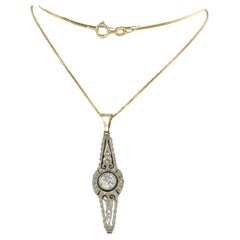 Collier et pendentif sertis de diamants jusqu'à 0,55 ct Or bicolore 18k