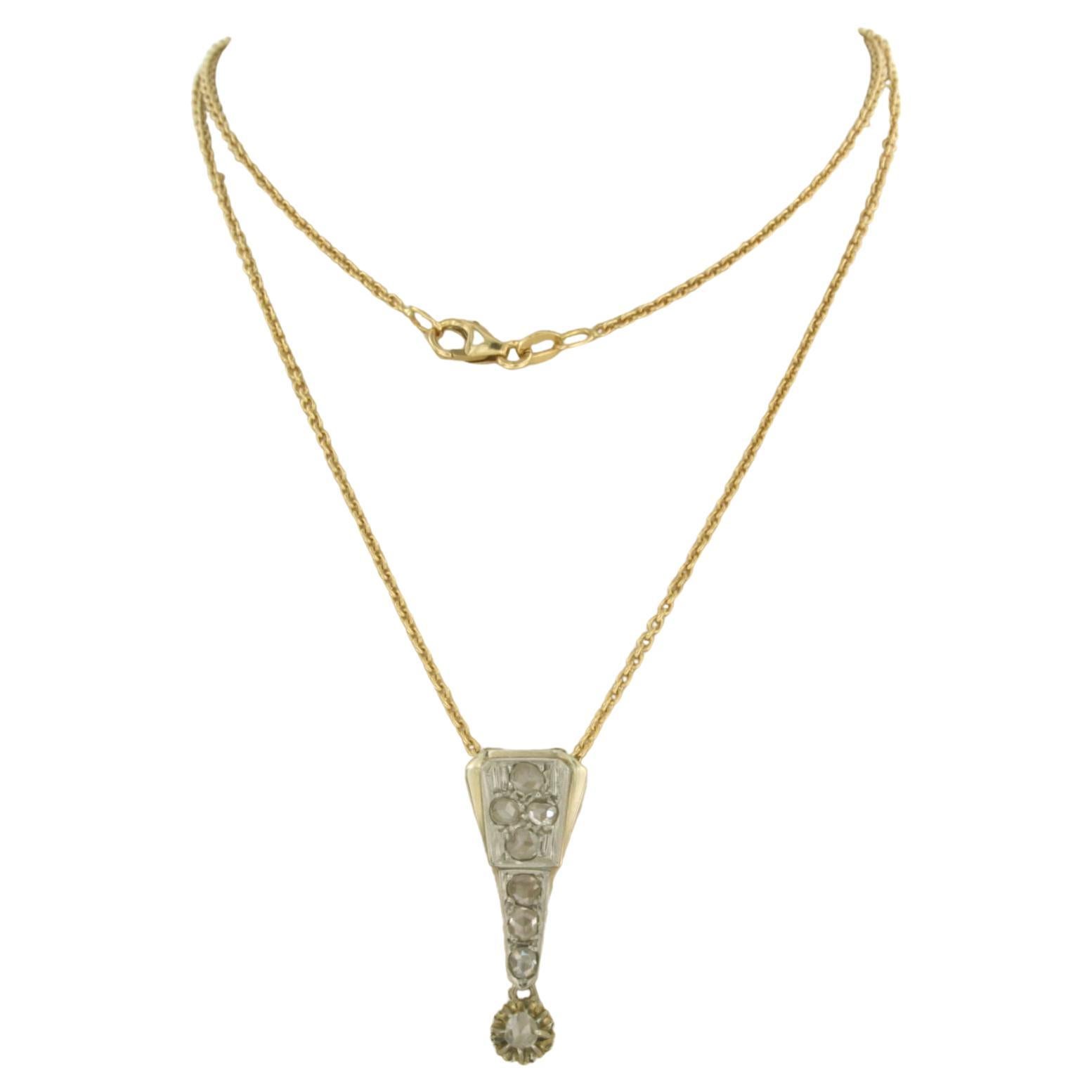 Necklace and pendant set wit diamonds 18k yellow gold