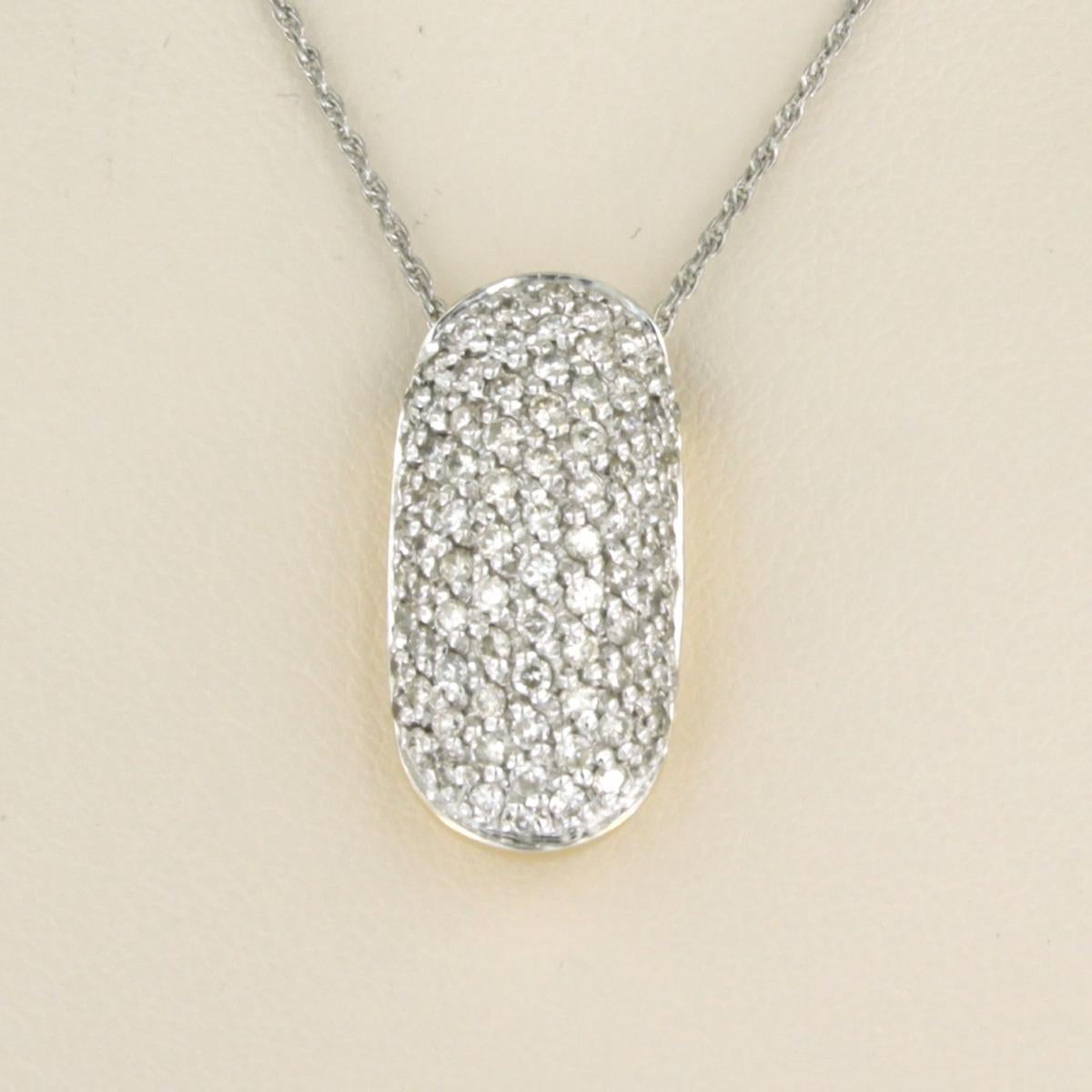 Necklace and pendant set with brilliant cut diamonds up to 1.00ct 14k white gold In Excellent Condition For Sale In The Hague, ZH