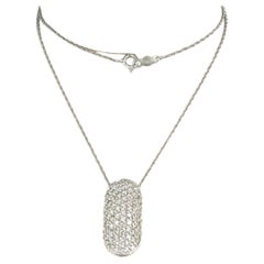 Halskette und Anhänger mit Diamanten im Brillantschliff bis zu 1,00 Karat 14k Weißgold besetzt