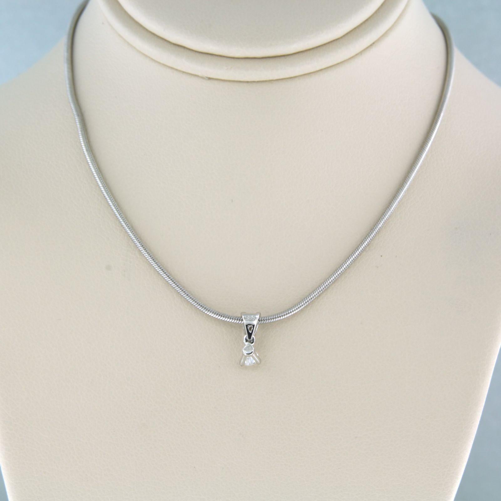 Necklace and pendant set with diamond 14k white gold For Sale 1