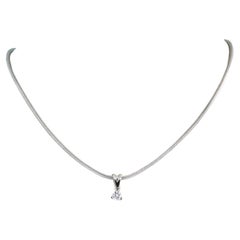 Necklace and pendant set with diamond 14k white gold