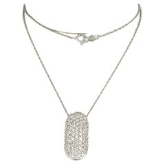 Collier et pendentif serti de diamants en or blanc 14 carats