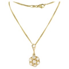 Necklace and pendant set with diamonds 14k and 18k yellow gold