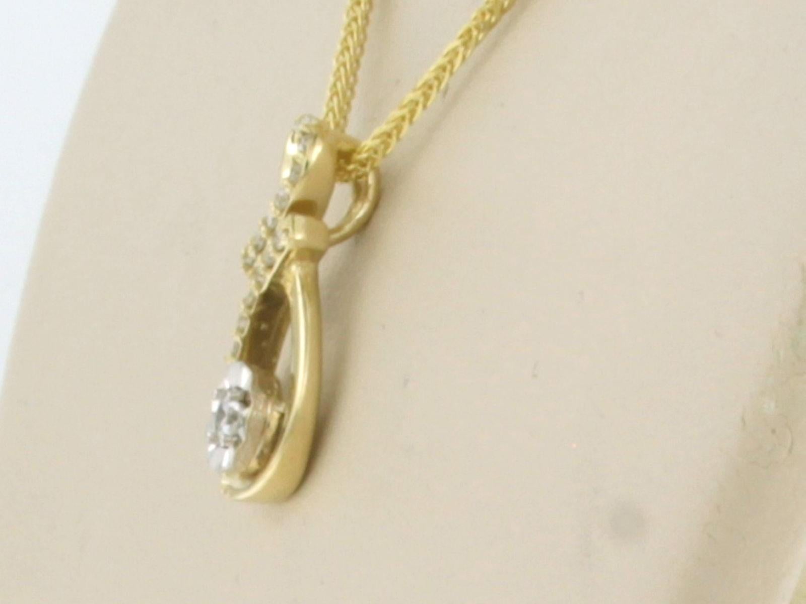Women's Necklace and pendant set with diamonds 14k gold For Sale