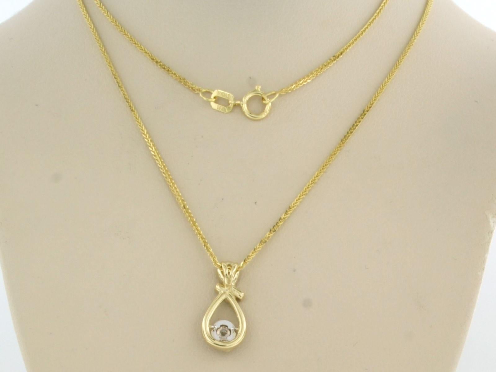 Necklace and pendant set with diamonds 14k gold For Sale 1
