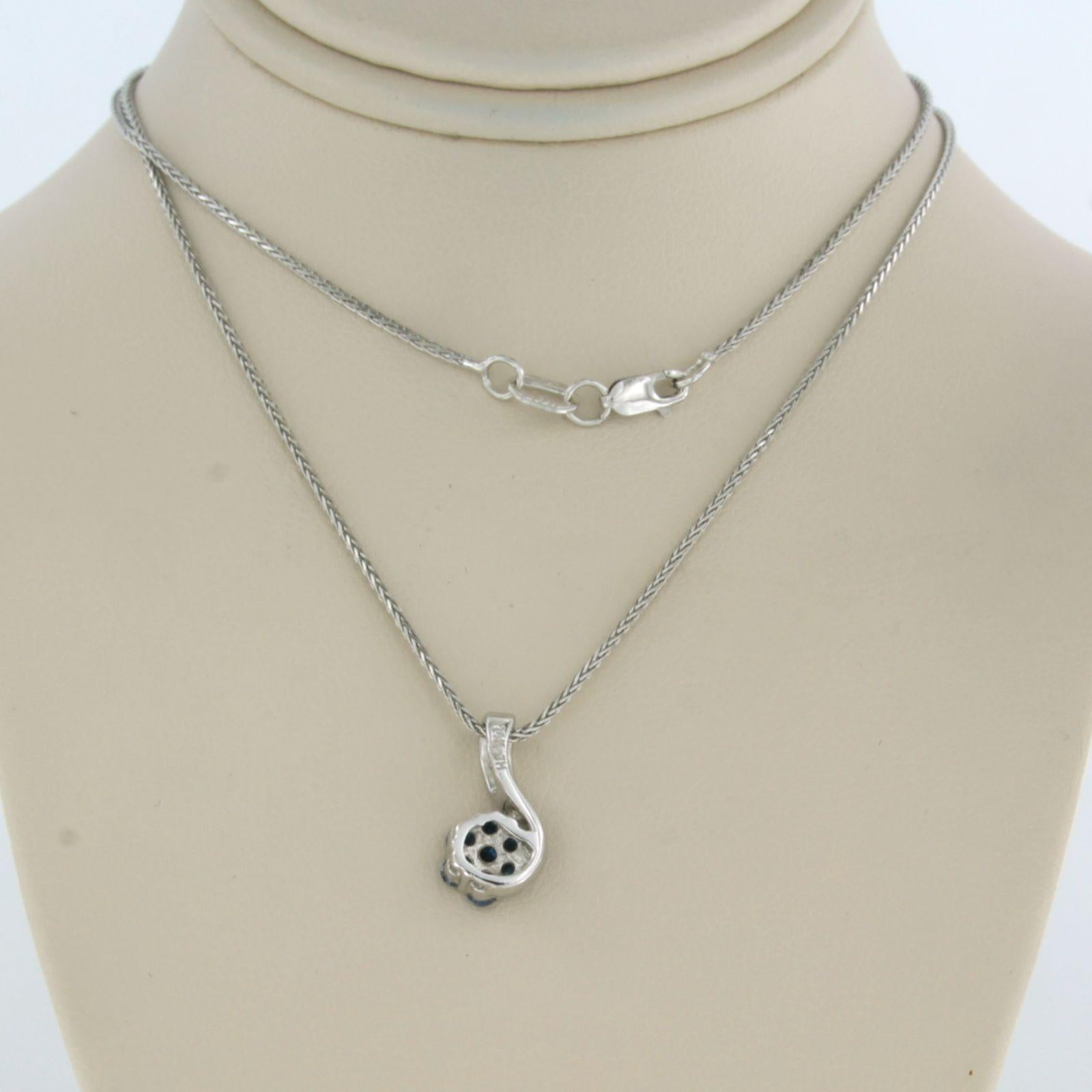 Necklace and pendant set with diamonds 14k white gold For Sale at 1stDibs