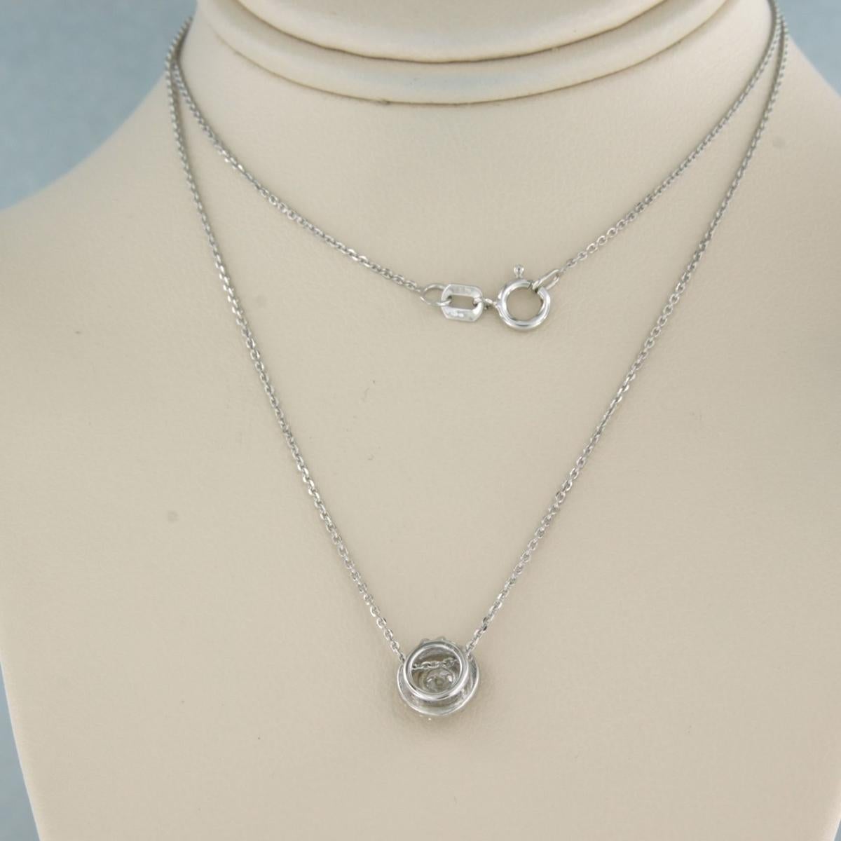 Necklace and pendant set with diamonds 14k white gold For Sale 1
