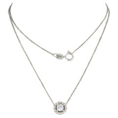 Necklace and pendant set with diamonds 14k white gold
