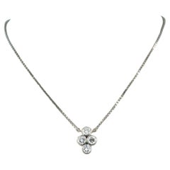 Necklace and pendant set with diamonds 14k white gold