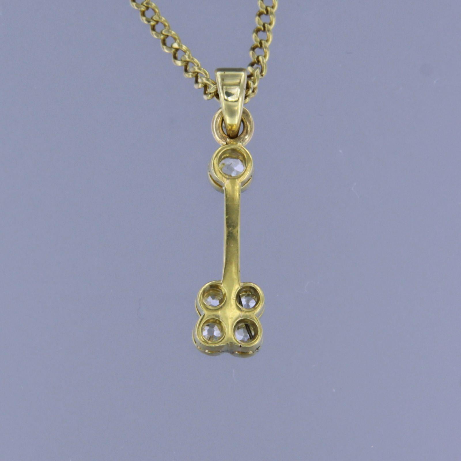 Necklace and pendant set with diamonds 14k yellow gold For Sale 1