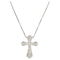 Necklace and pendant set with diamonds 18k white gold
