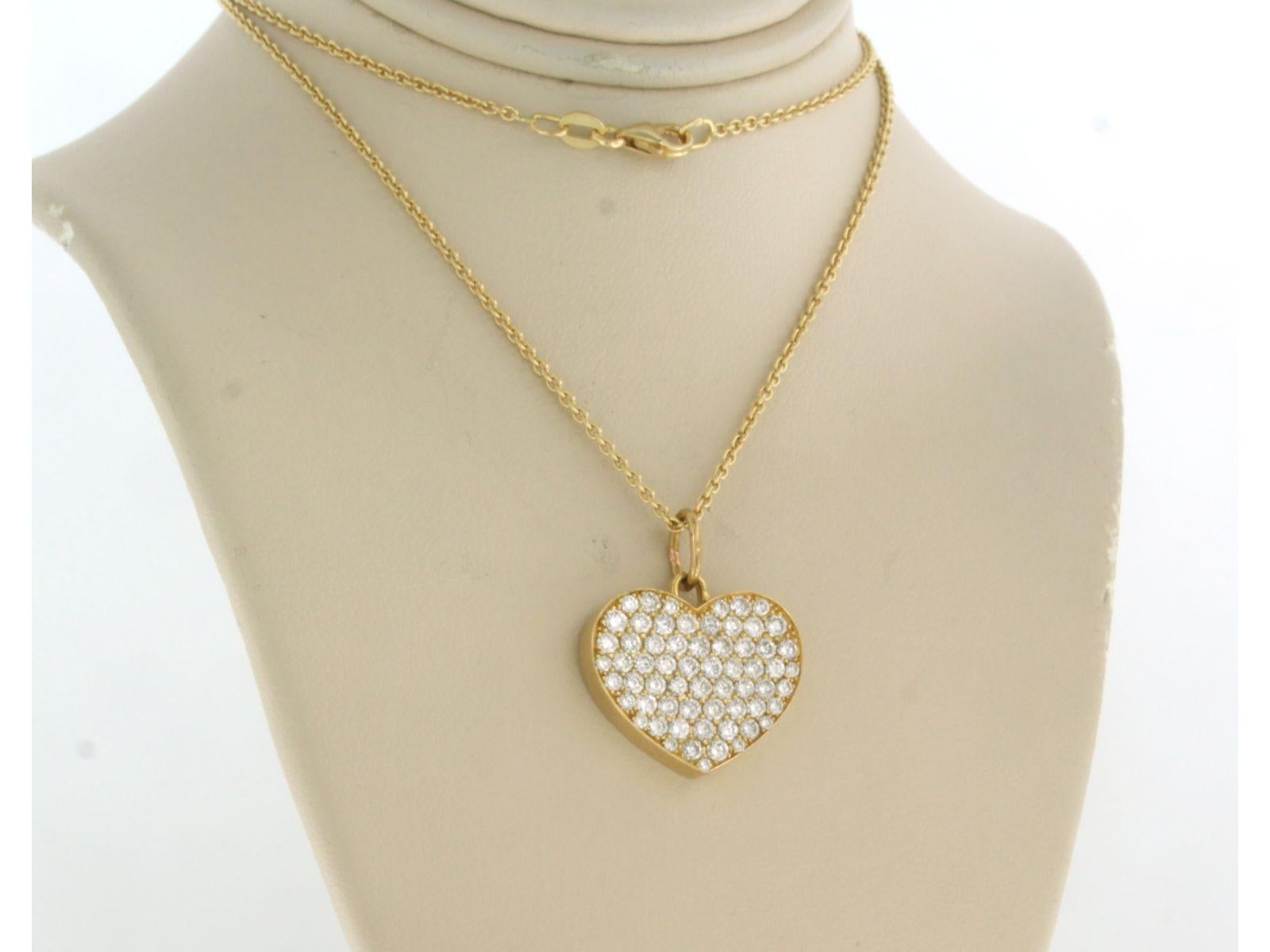 Modern Necklace and pendant set with diamonds 18k yellow gold For Sale