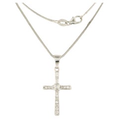 Necklace and pendant set with diamonds total 0.20ct - 14k white gold