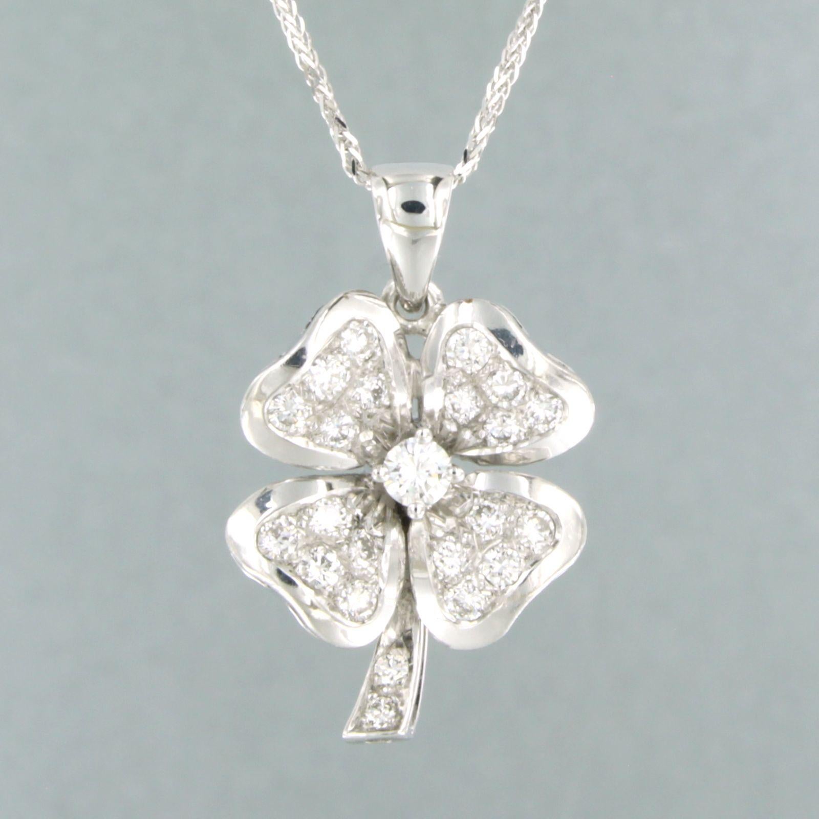 Modern Necklace and pendant st with diamonds 14k and 18k white gold For Sale