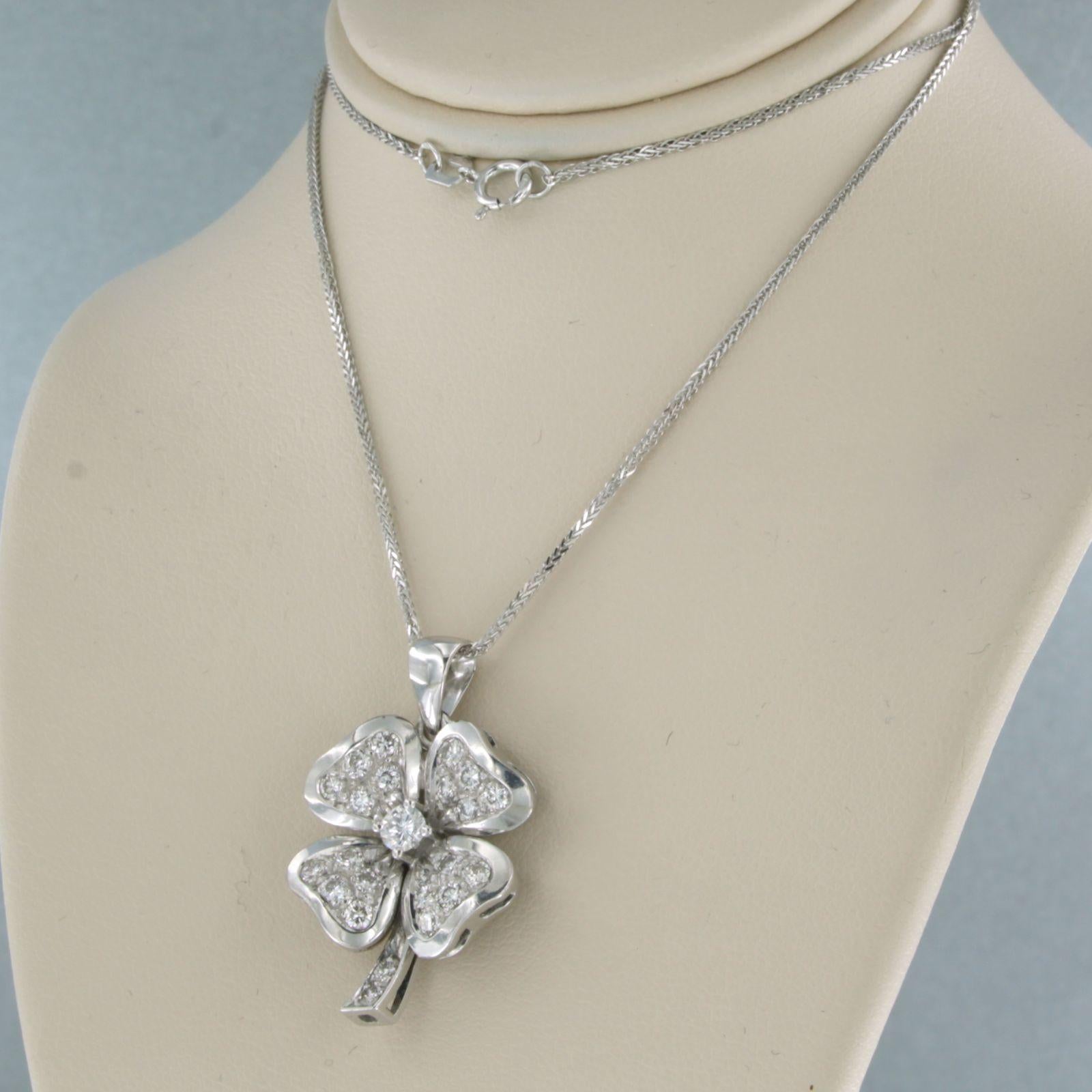 Necklace and pendant st with diamonds 14k and 18k white gold In Excellent Condition For Sale In The Hague, ZH