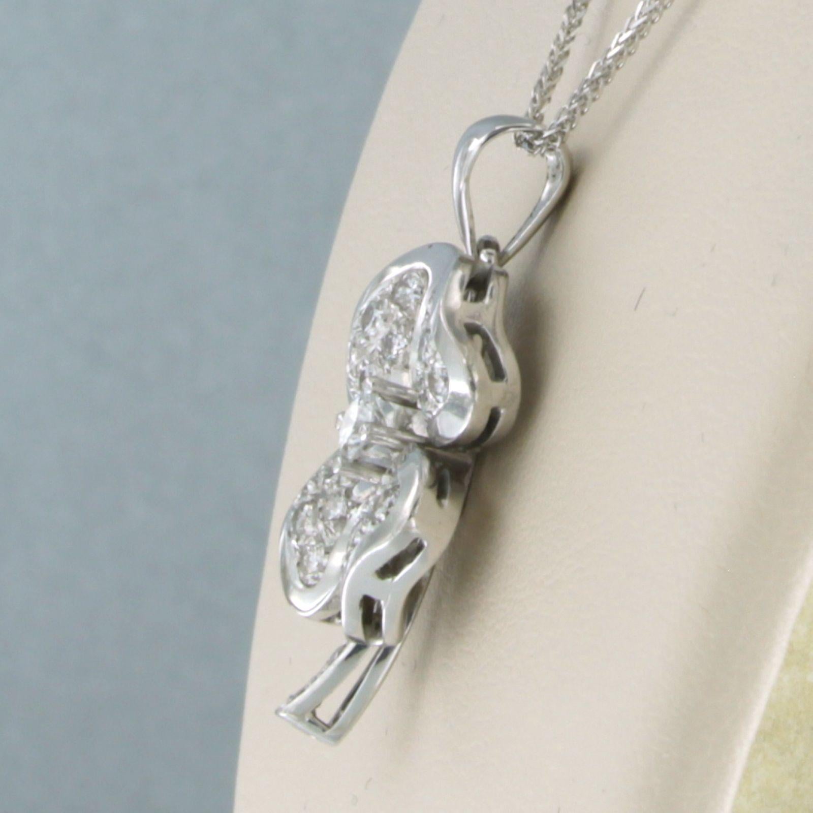 Women's Necklace and pendant st with diamonds 14k and 18k white gold For Sale