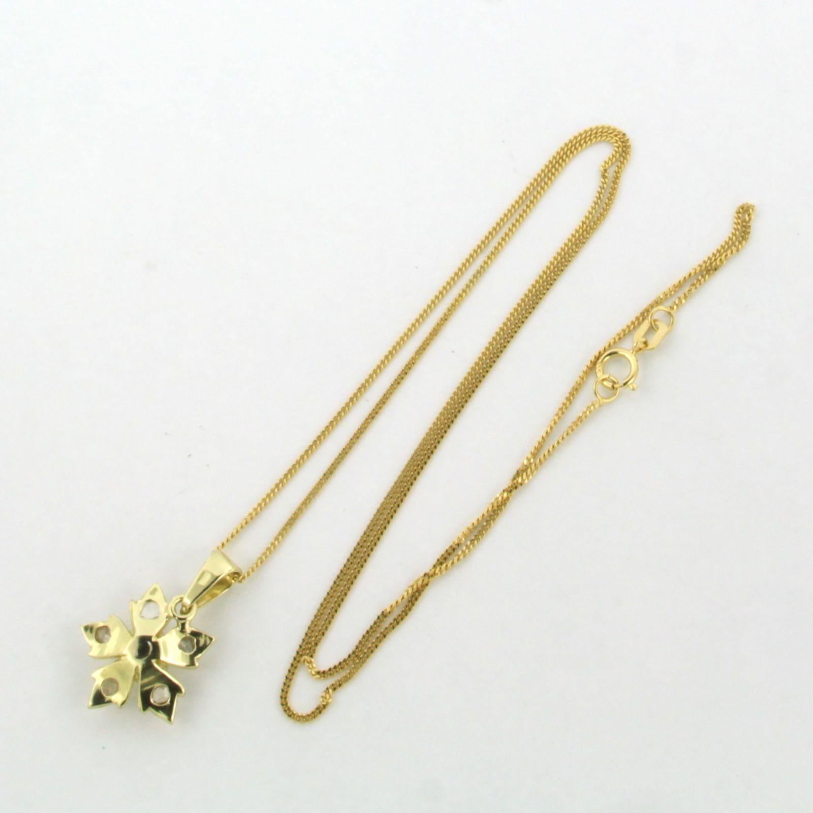 Donna Collana e pendente con diamanti taglio brillante e rosa fino a 0,50ct in oro 14k in vendita