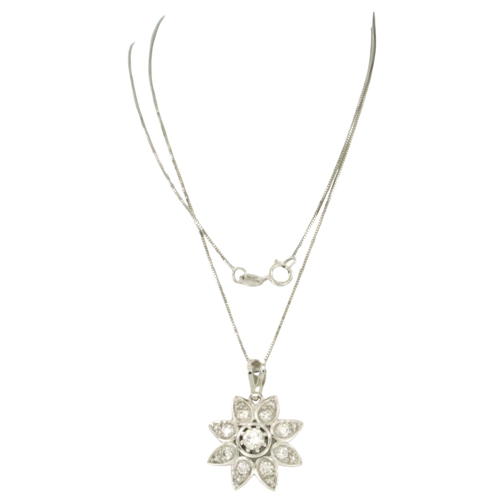 Collar y colgante con diamante brillante y talla única hasta 0,76ct Oro de 18k