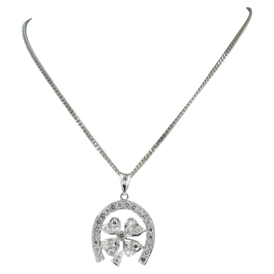 Collana e ciondolo con diamante brillante e taglio singolo fino a 0,80ct in oro 14k
