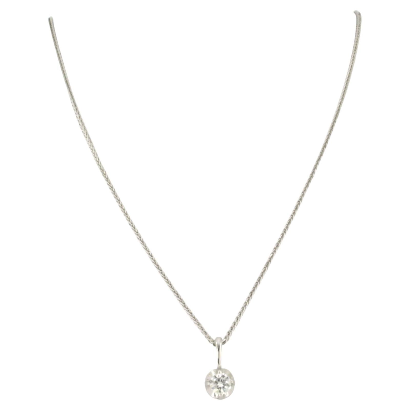 Necklace and pendant with brilliant cut diamond up to 0.30ct 14k gold 2.1 grams