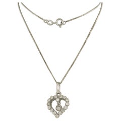 Collier et pendentif avec diamant taille brillant jusqu'à 0,50ct or 18k 3,5 grammes