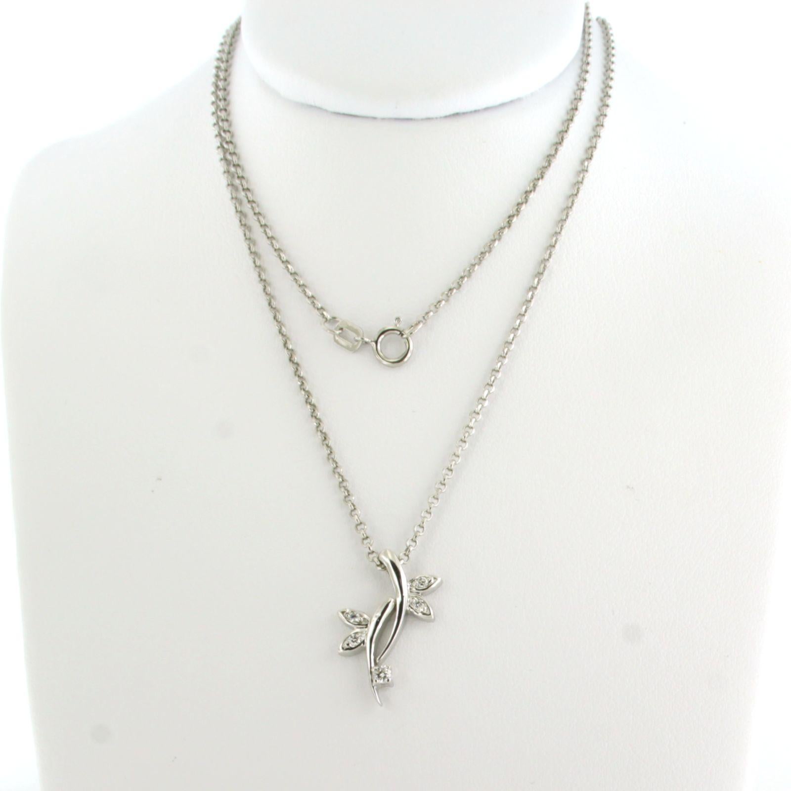 Necklace and pendant with brilliant cut diamonds up to 0.08ct 14k gold 2.8 grams Corte brillante en venta