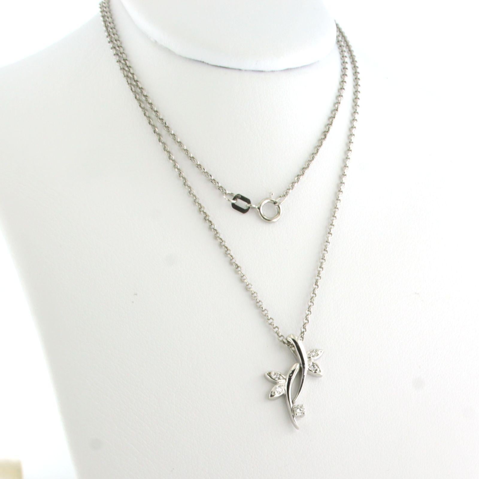 Necklace and pendant with brilliant cut diamonds up to 0.08ct 14k gold 2.8 grams en Nuevo estado para la venta en The Hague, ZH