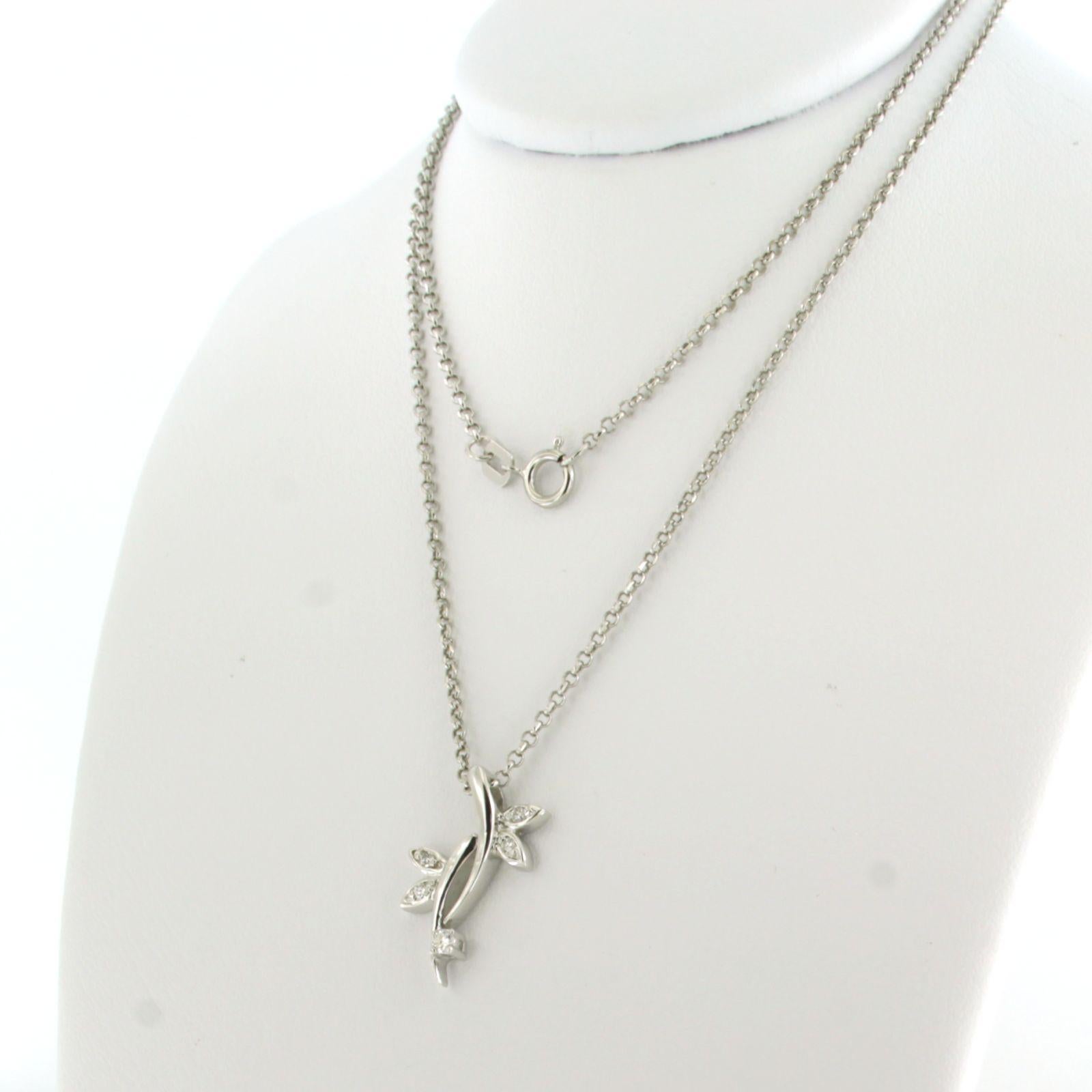 De las mujeres Necklace and pendant with brilliant cut diamonds up to 0.08ct 14k gold 2.8 grams en venta