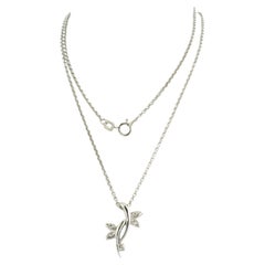 Necklace and pendant with brilliant cut diamonds up to 0.08ct 14k gold 2.8 grams