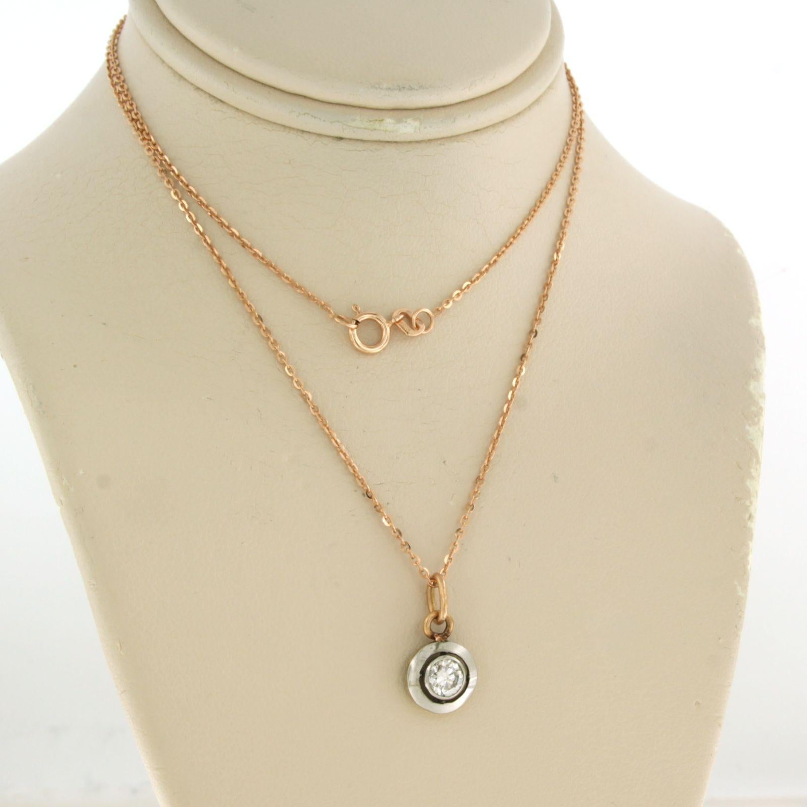 Donna Collana e pendente con diamanti taglio brillante fino a 0,13ct in oro 14k in vendita