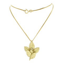 Halskette und Anhänger mit Diamanten im Brillantschliff von bis zu 0,20 Karat 14k Gold 5,8 Gramm