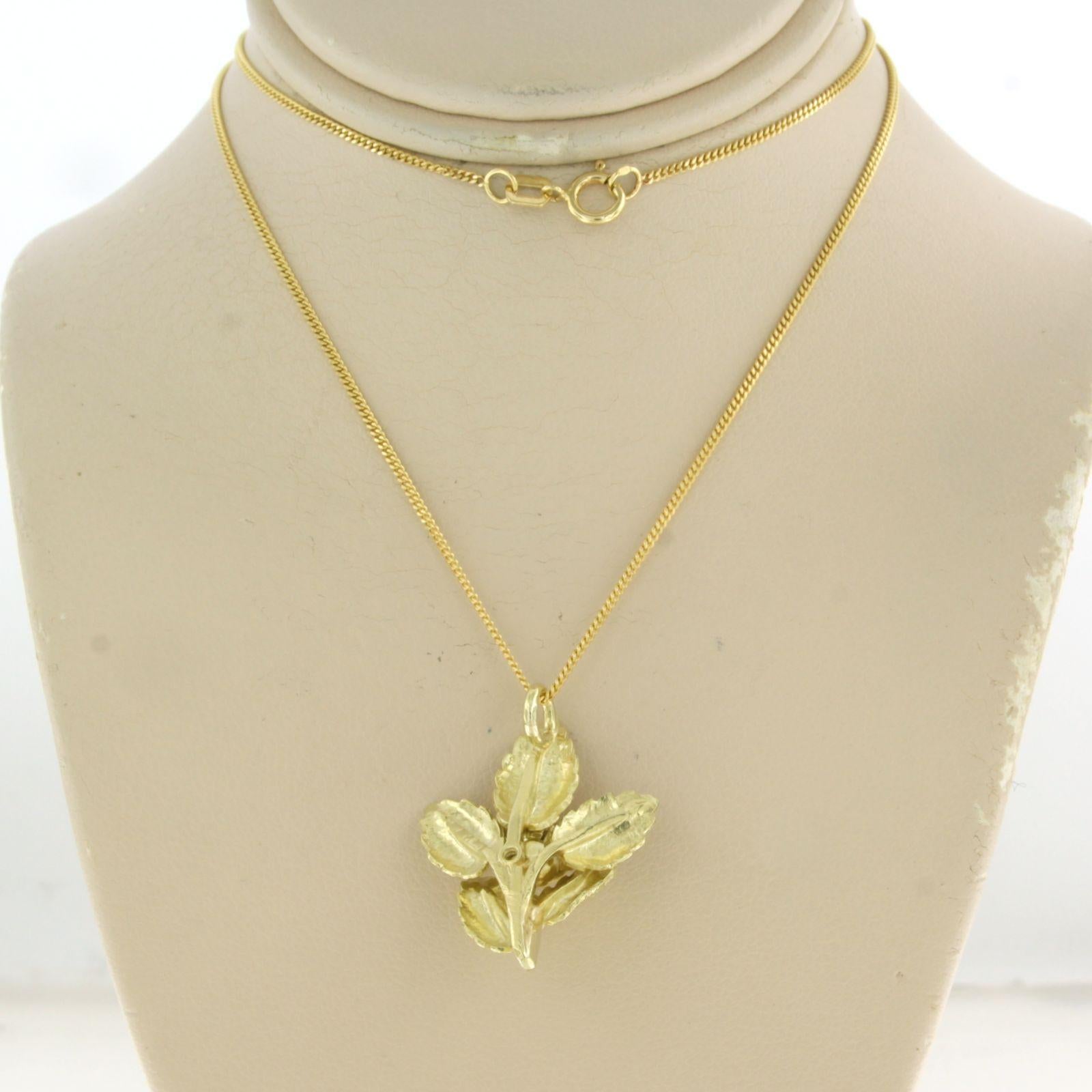 Collier et pendentif avec diamants taille brillant jusqu'à 0,20 ct Or jaune 14k Pour femmes en vente